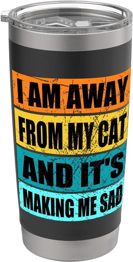 Thermosbeker met grappige tekst over kat
