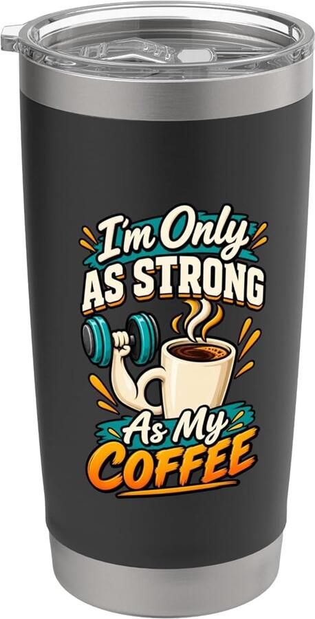 Thermosbeker met grappige tekst voor koffieleuten