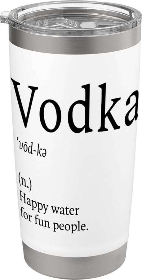 Thermosbeker met grappige wodka-uitdrukking