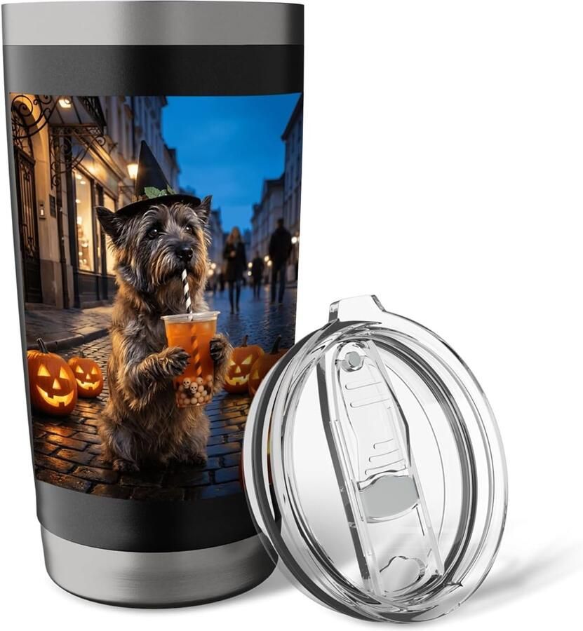 Thermosbeker met Halloween-hondendesign