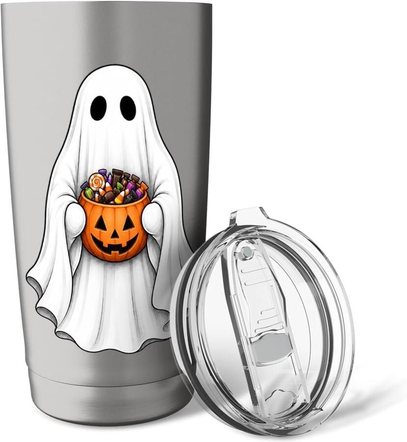 Thermosbeker met Halloween pompoen
