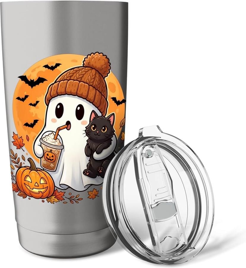 Thermosbeker met Halloween-pompoen voor koude dranken