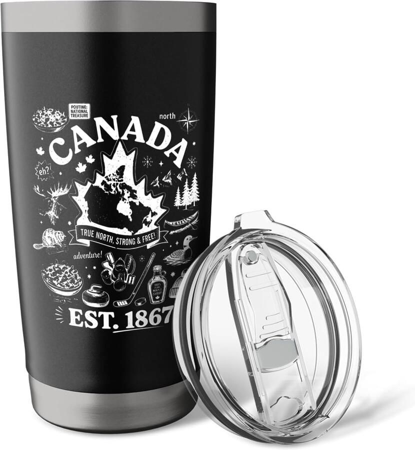 Thermosbeker met kaart van Canada