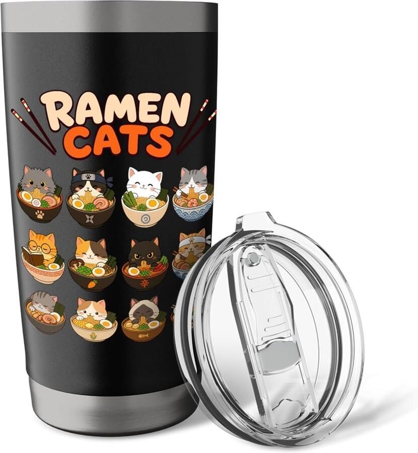 Thermosbeker met kattenontwerp 2-wandig roestvrij staal