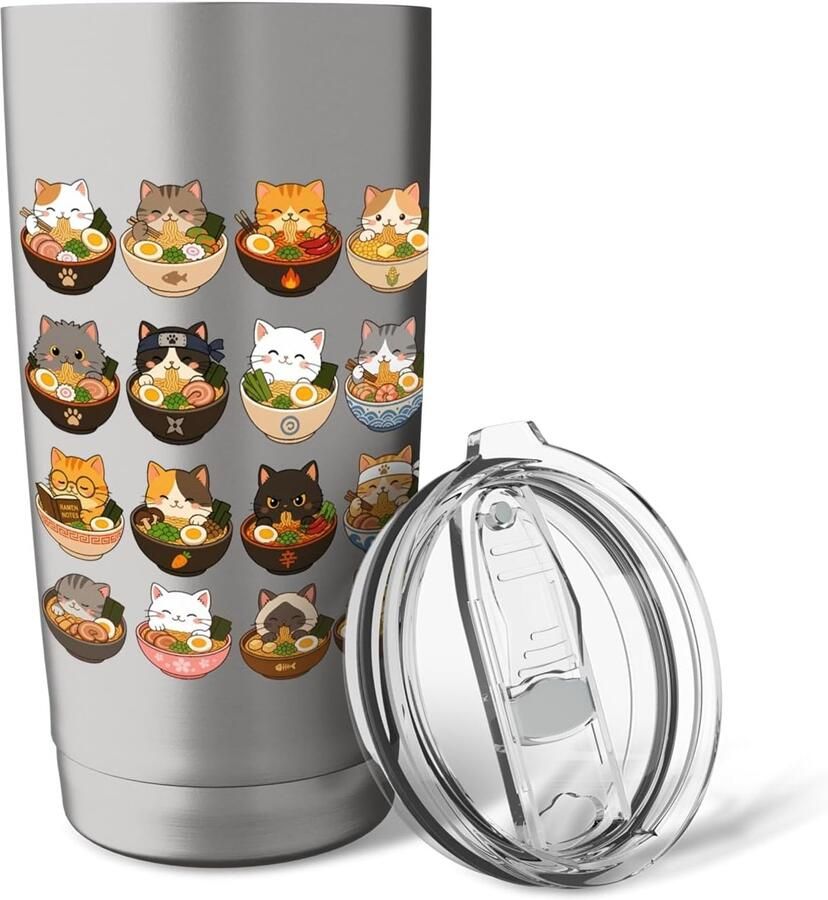 Thermosbeker met kattenontwerp 2-wandig roestvrij staal