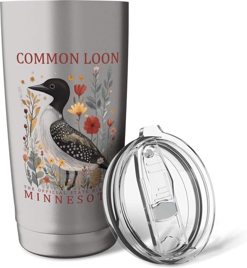 Thermosbeker met loonvogel