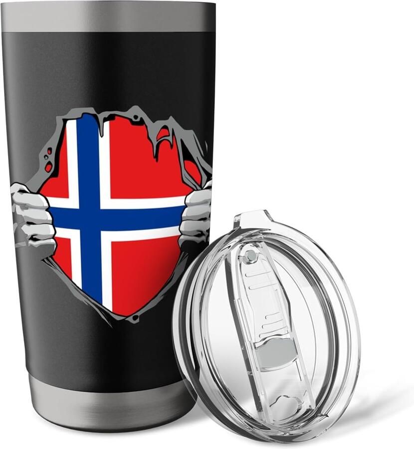 Thermosbeker met Noorse vlag