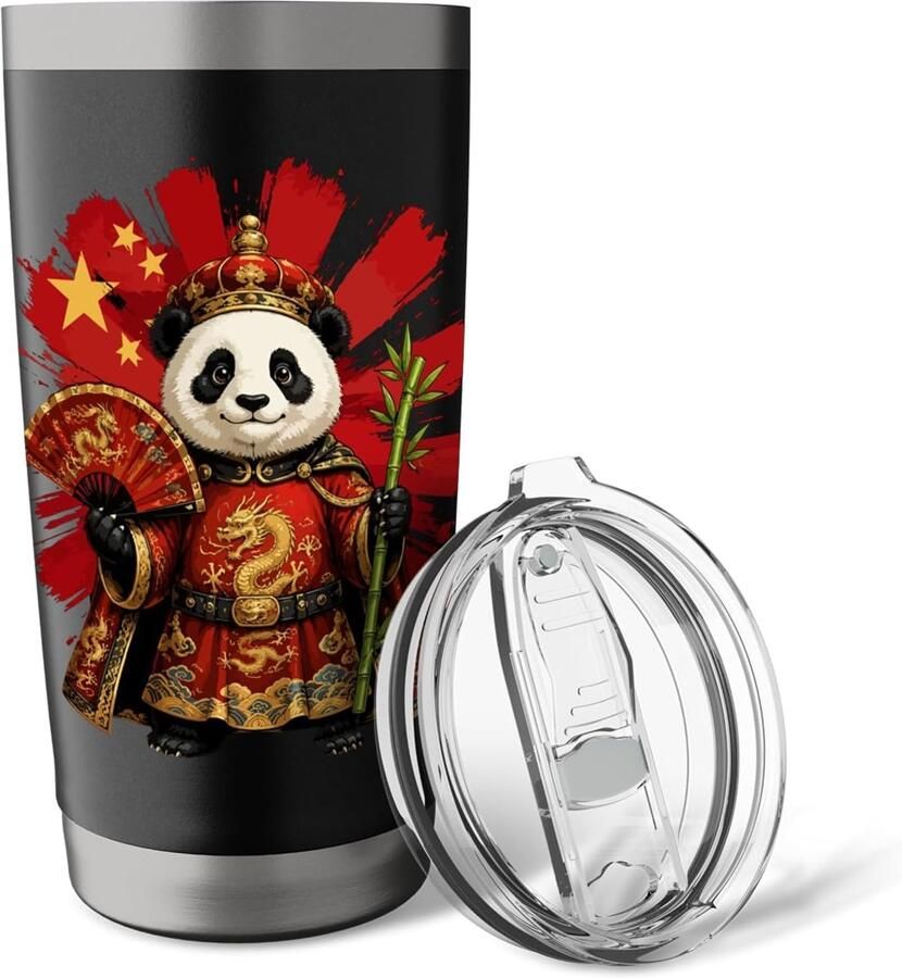Thermosbeker met panda-ontwerp