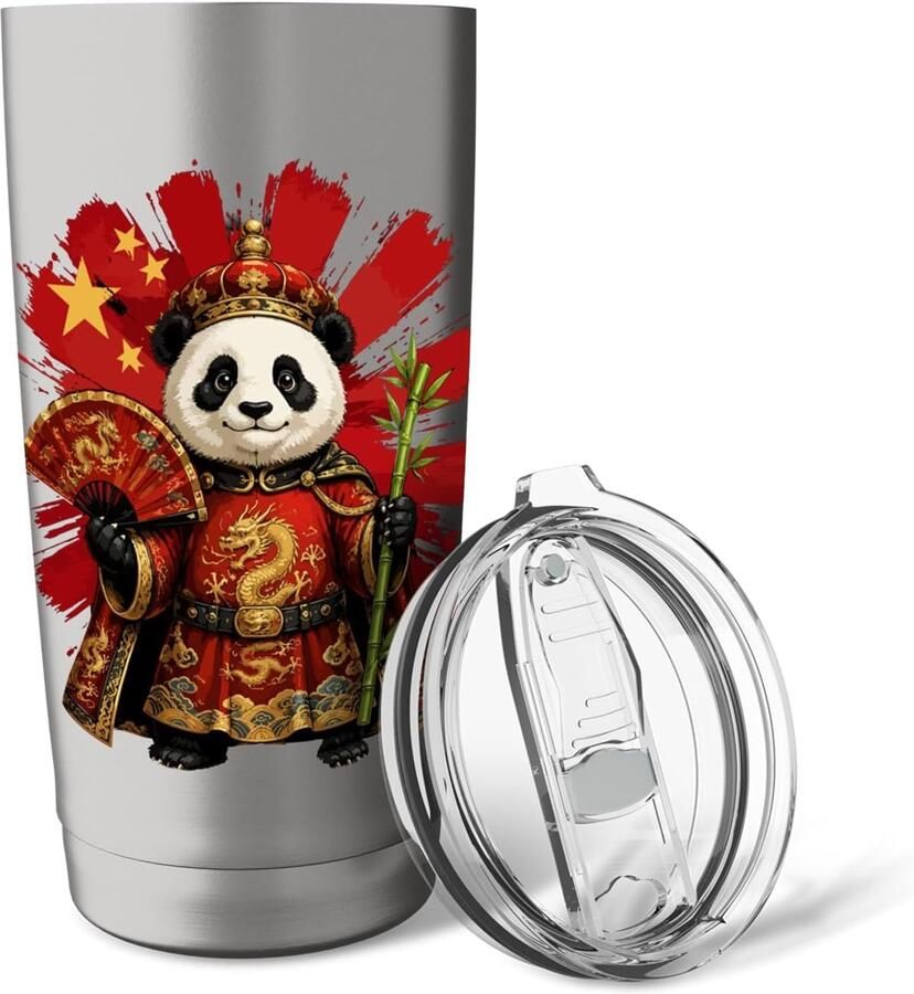 Thermosbeker met panda-ontwerp