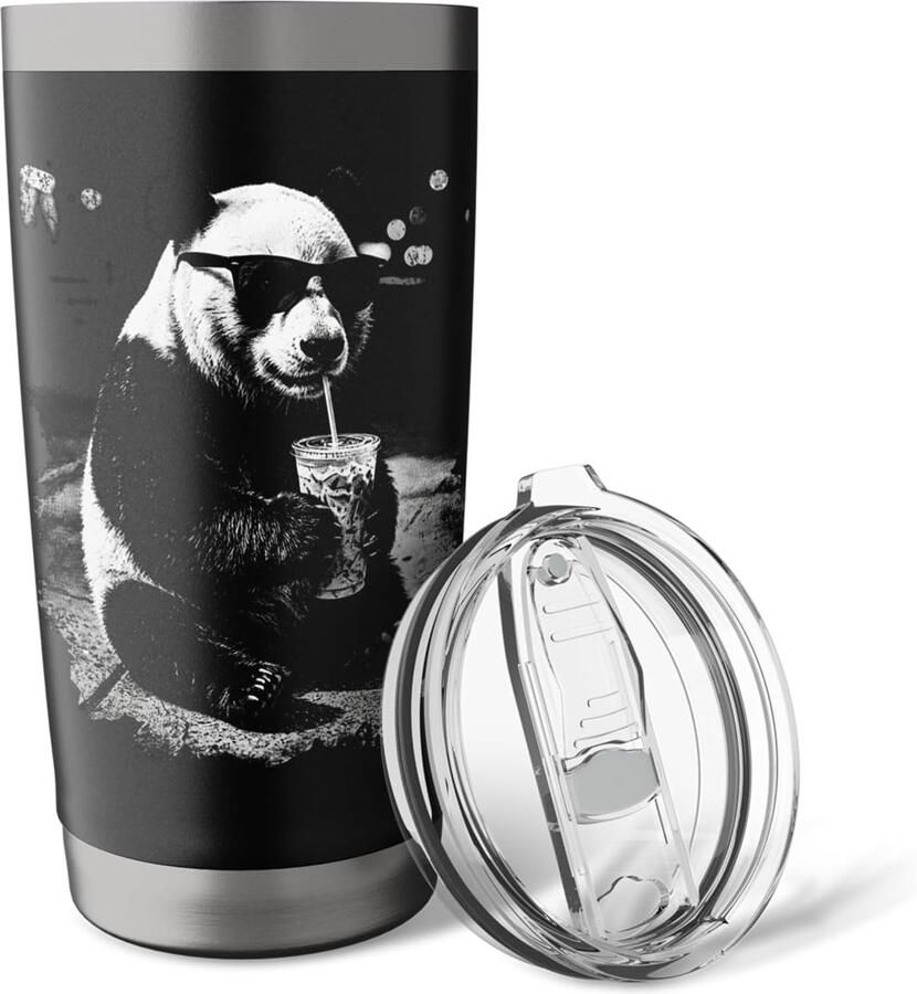 Thermosbeker met panda-ontwerp