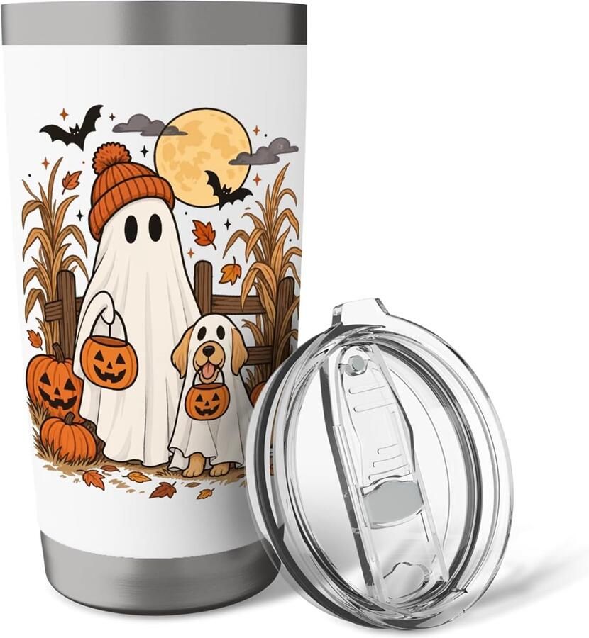 Thermosbeker met pompoen voor Halloween