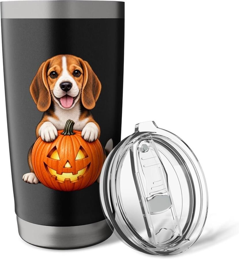 Thermosbeker met pompoenontwerp voor Halloween