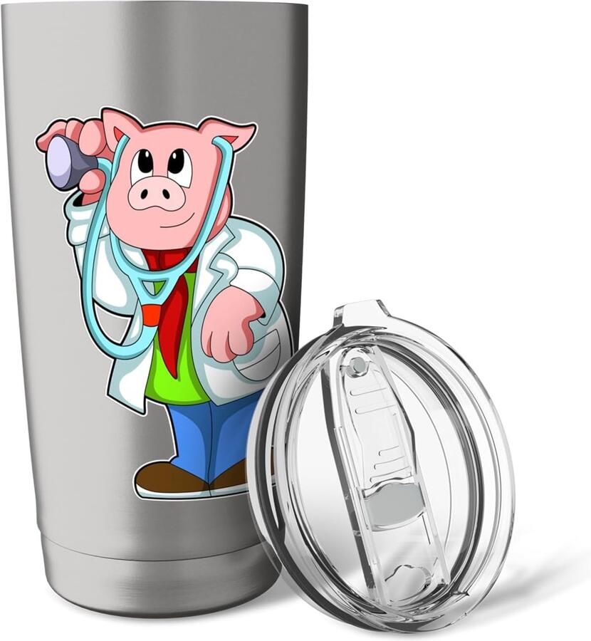 Thermosbeker met stethoscoop voor dierenartsen