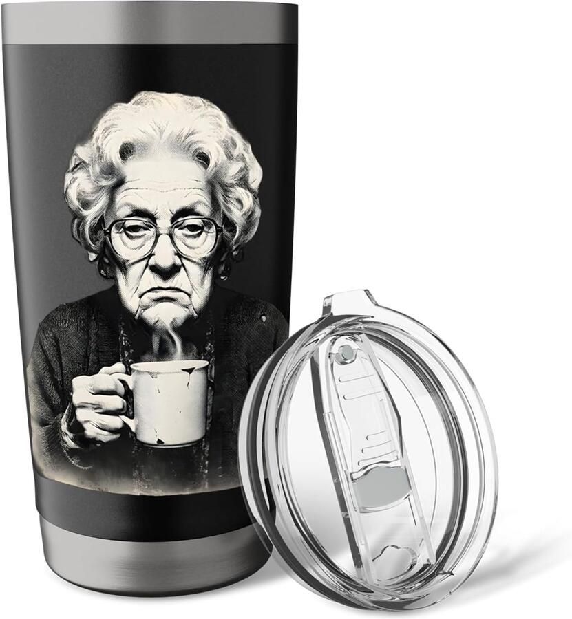 Thermosbeker met vintage design dubbelwandig roestvrij staal