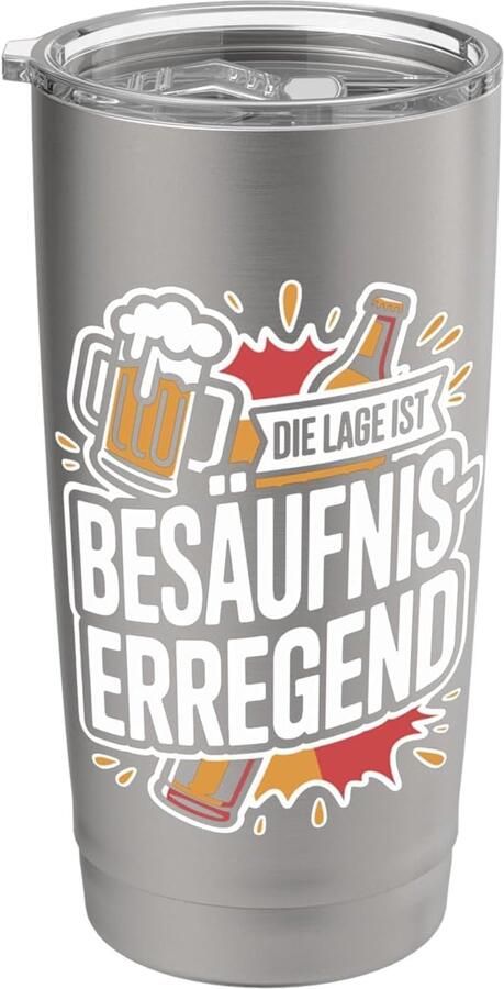 Thermosbeker voor bier dubbelwandig roestvrij staal