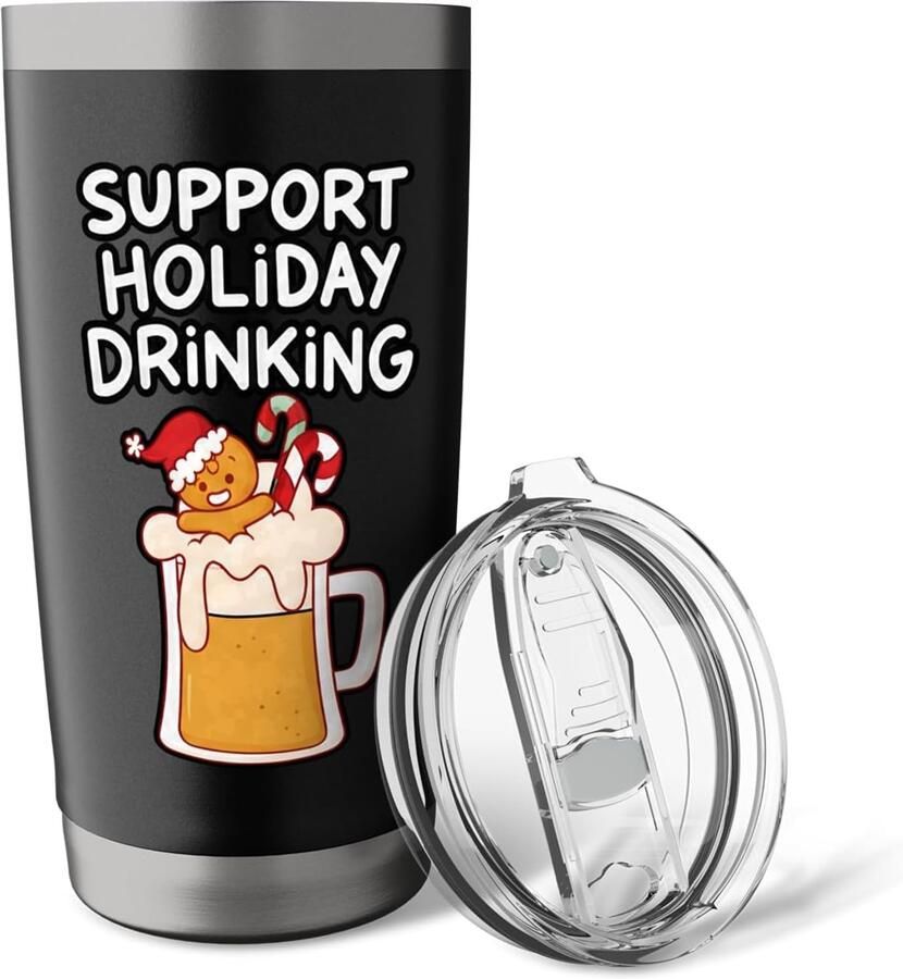 Thermosbeker voor bier dubbelwandig voor feestdagen