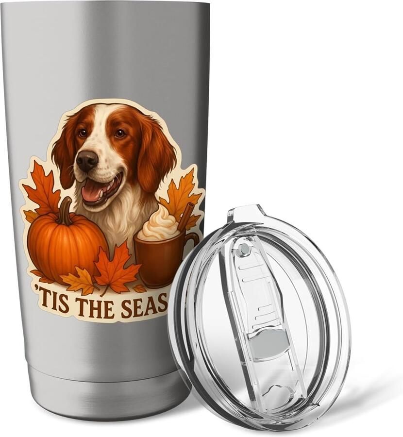 Thermosbeker voor herfst met Ierse Setter
