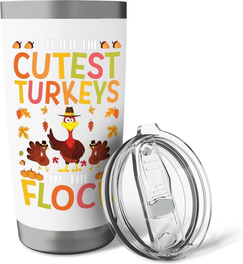 Thermosbeker voor leraren met herfstthema