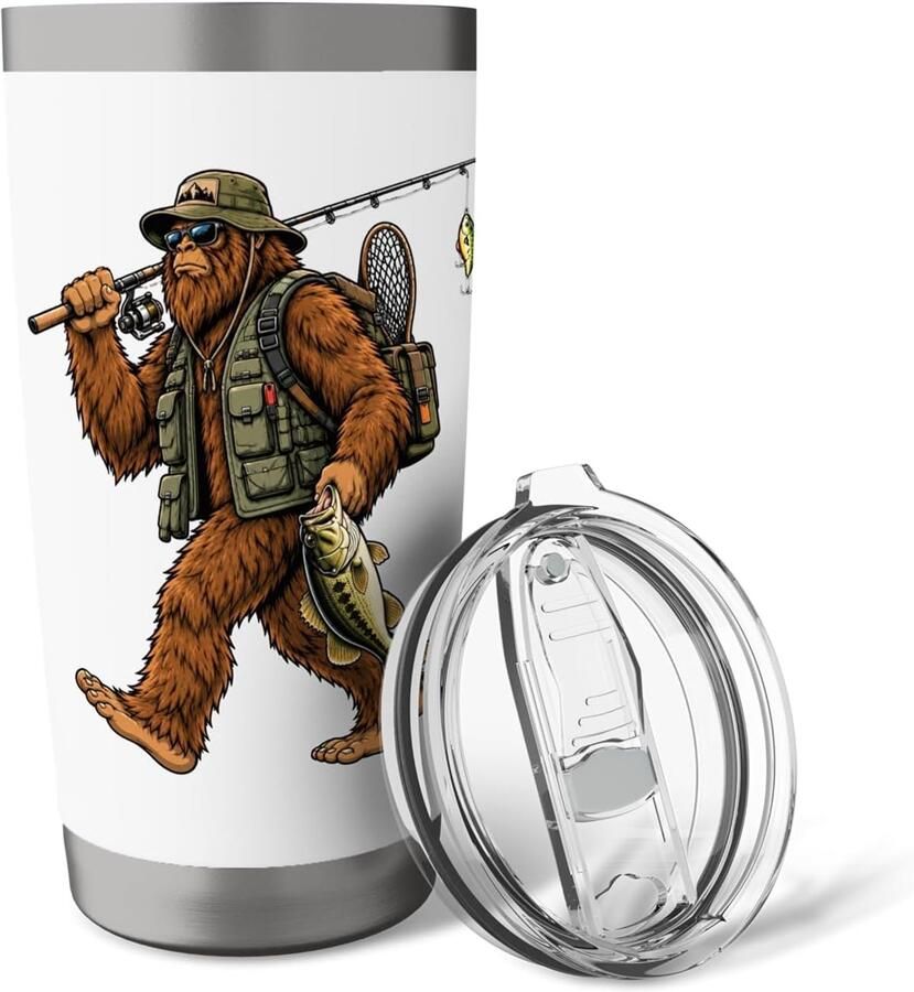 Thermosbeker voor vissers met Bigfoot-design