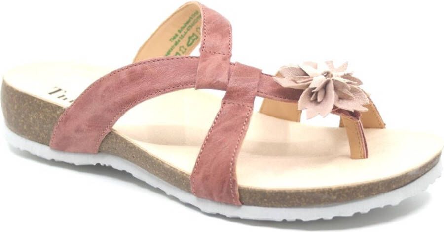 Think 3-000904-5010 Rose dames teenslippers met bloem