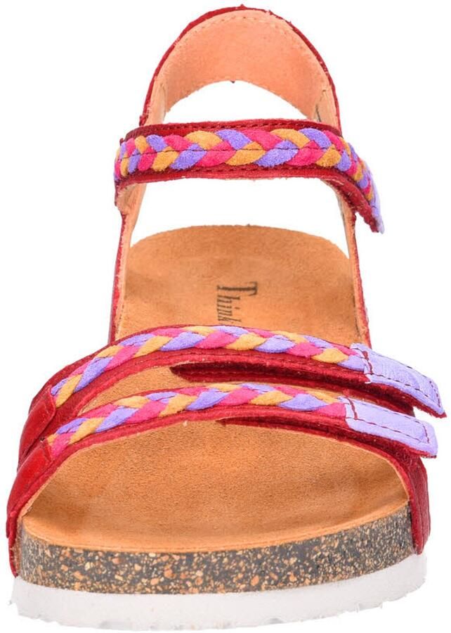 THINK! Sandalen met riem beige citroen oranje lichtroze