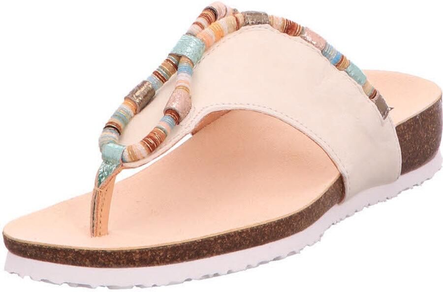 Think! Teenslippers Julia sleehak zomerschoen pantoffels met kleurrijke decoratieve elementen