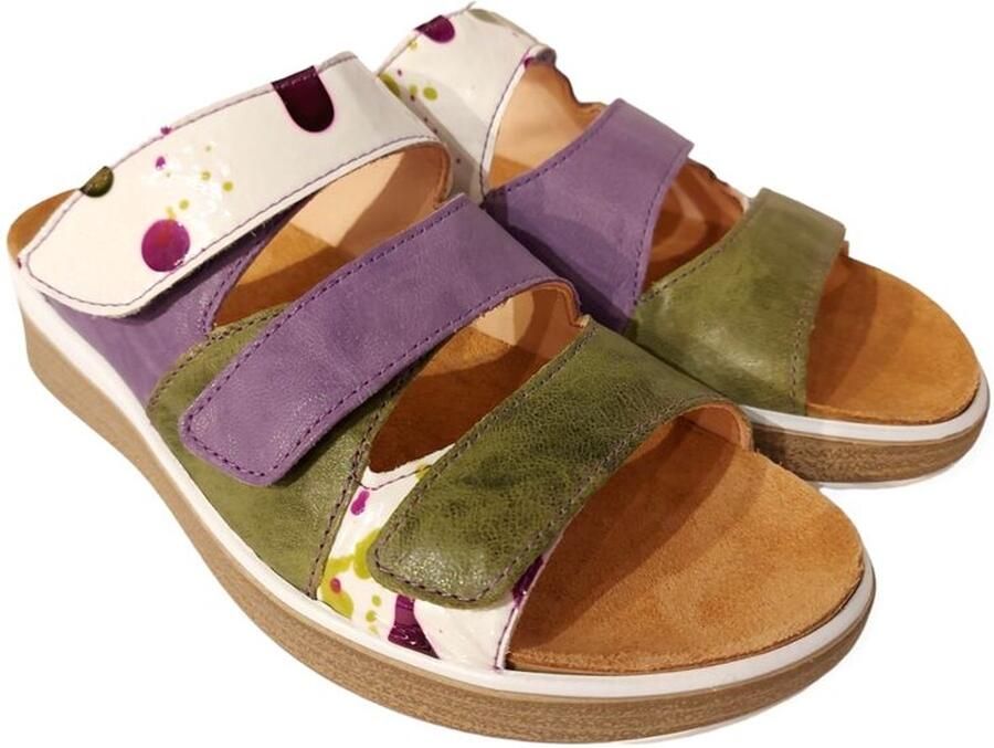 Think ! Slipper Meggie 3-000444-7030 Paars Groen Combi