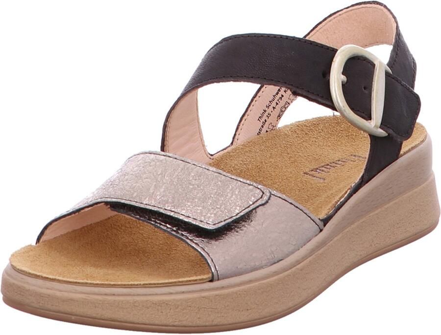 THINK! Sandalen met riem 'Meggie' brons zwart
