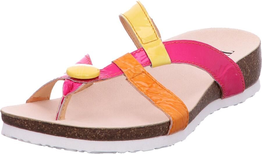 Think! Teenslippers Julia wig-hak zomerschoen slippers met stijlvolle bandjes