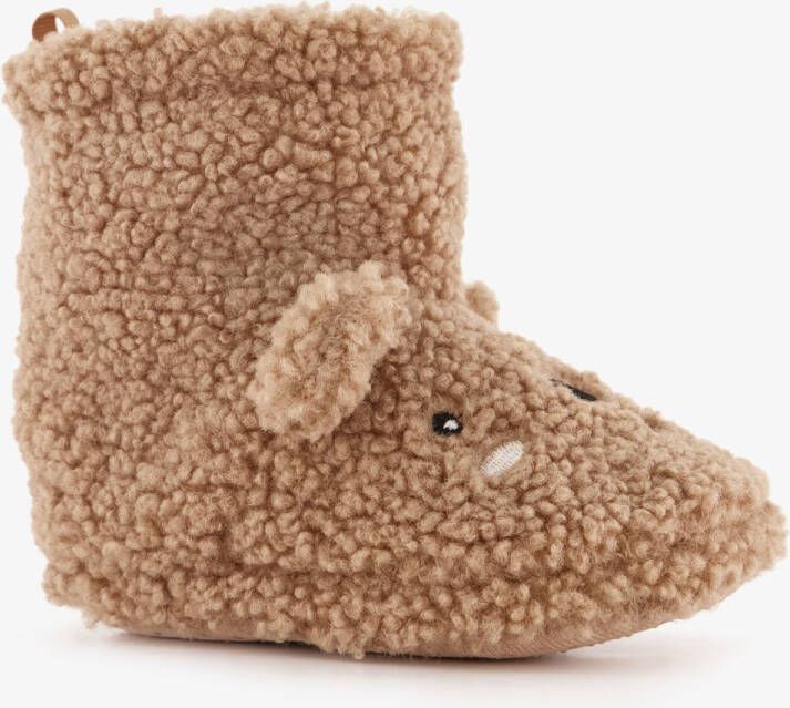 Thu!s beertjes pantoffels met antislipzool bruin Sloffen