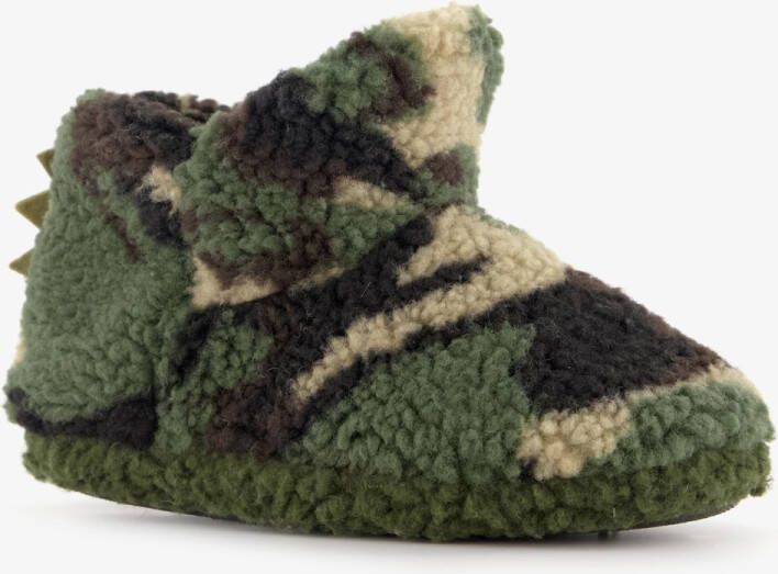 Thu!s hoge jongens pantoffels met camouflageprint groen Sloffen