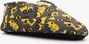 Thu!s kinder sloffen met graafmachines print Grijs Pantoffels