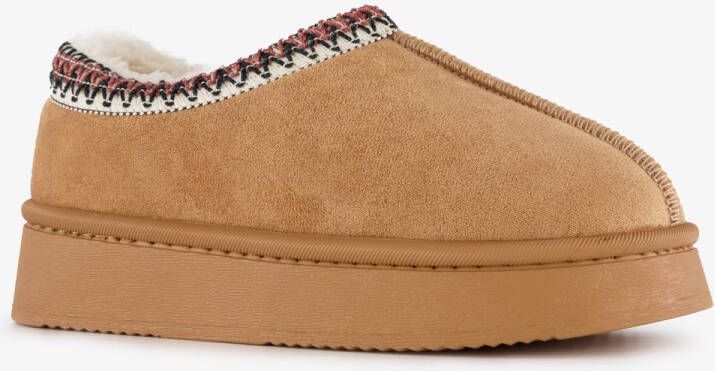 Thu!s lage kinder pantoffels cognac Sloffen