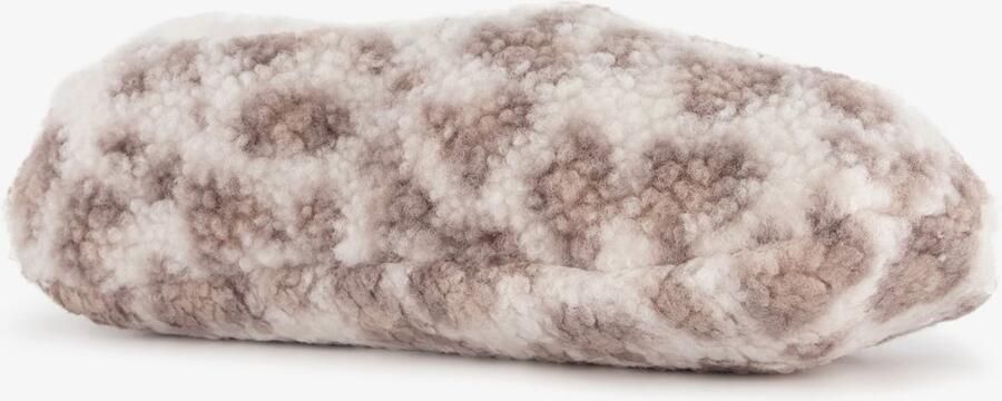 Thu!s dames ballerina sloffen met panterprint beige Pantoffels