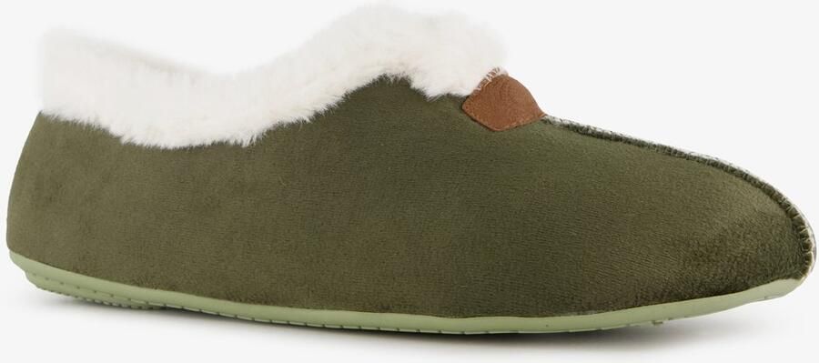 Thu!s gevoerde dames pantoffels groen Sloffen
