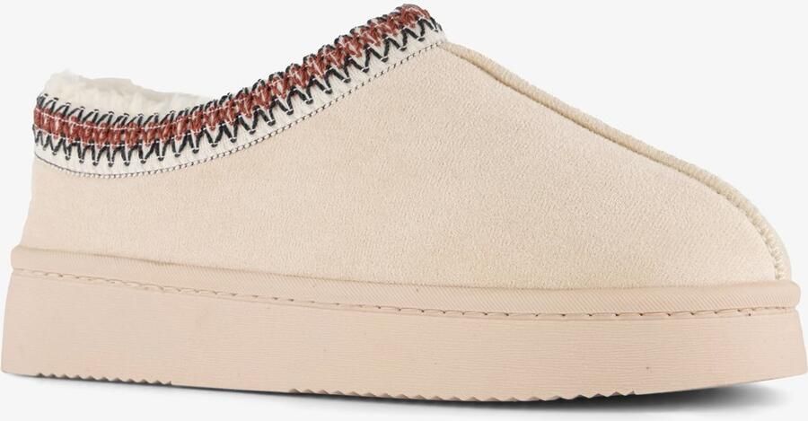 Thu!s gevoerde meisjes pantoffels beige Sloffen