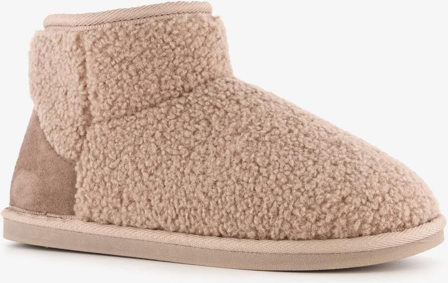 Thu!s gevoerde teddy pantoffels beige Sloffen