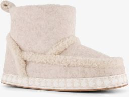 Thu!s hoge dames pantoffels met teddy voering beige Sloffen