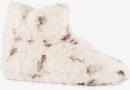 Thu!s hoge dames pluche pantoffels beige Sloffen