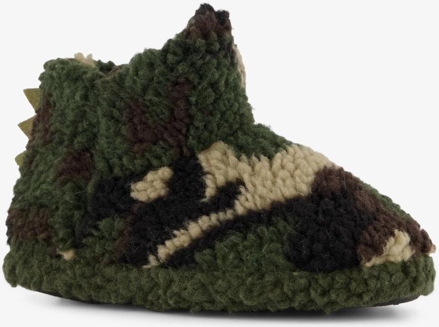 Thu!s hoge jongens pantoffels met camouflageprint groen Sloffen