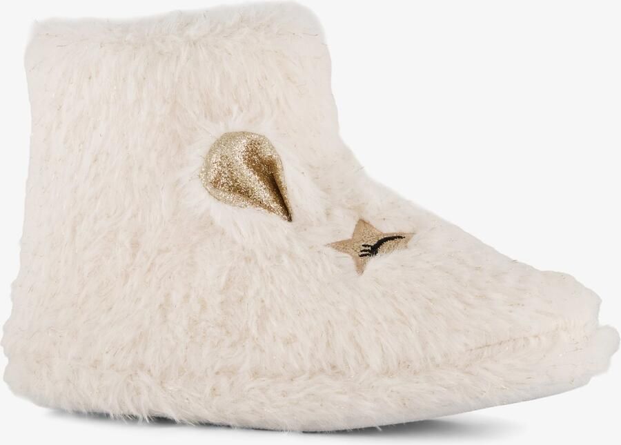 Thu!s hoge meisjes pantoffels muisje wit Sloffen