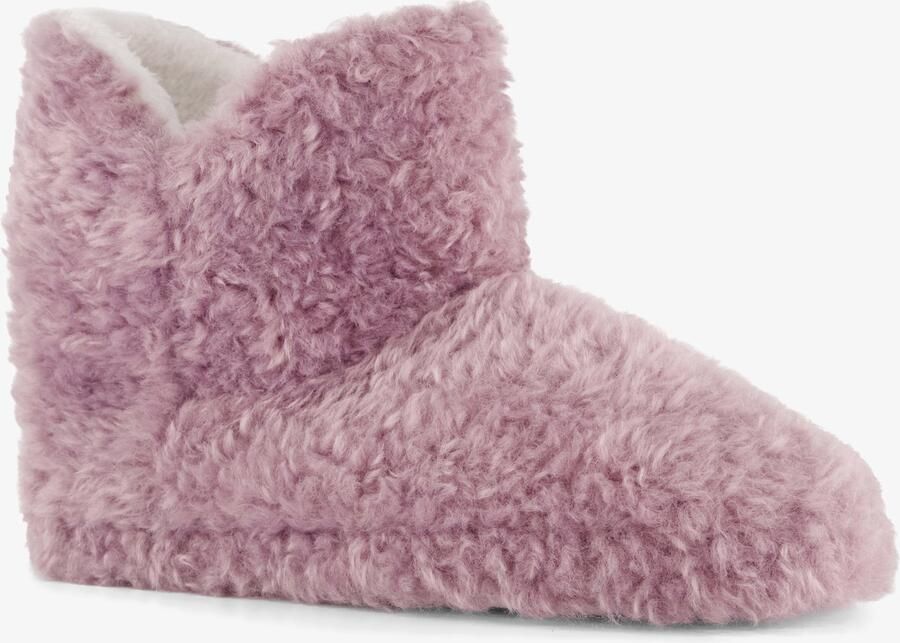 Thu!s hoge pluche dames pantoffels lila Sloffen