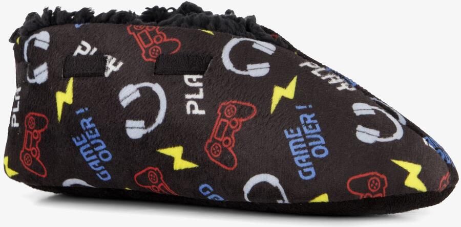 Thu!s jongens sloffen met game print Zwart Pantoffels