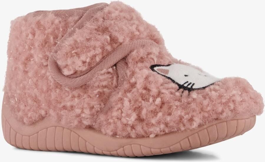 Thu!s meisjes teddy pantoffels met kat roze Sloffen
