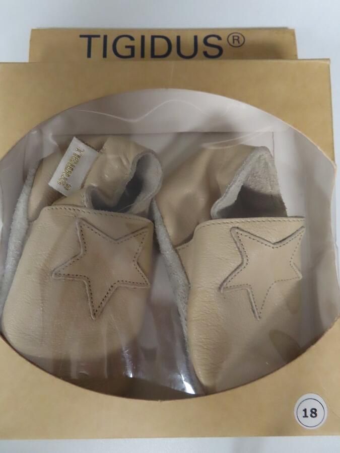 Tigidus Slofjes 18 Baby's beige Ster Unie