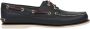 Timberland Leather Moccasins with Rubber Sole Blue Moccassins - Thumbnail 1