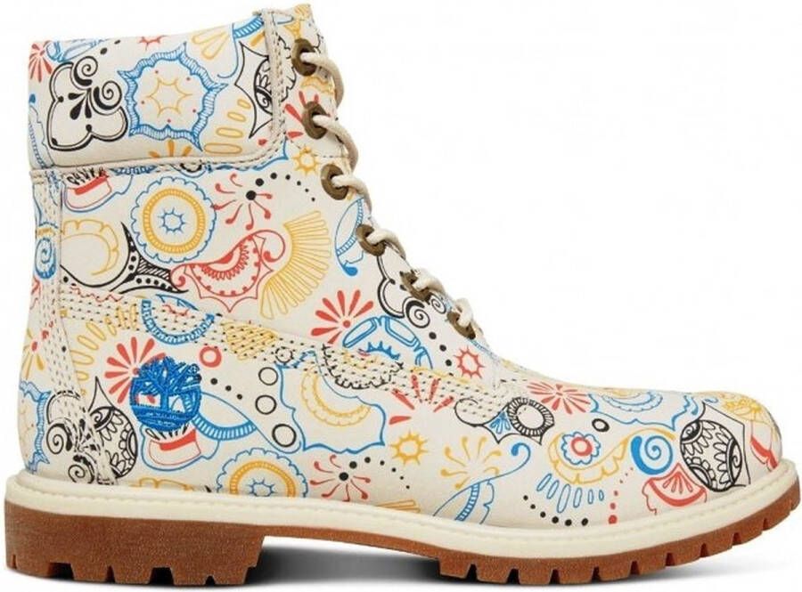 Timberland Leather Dames 6 Premium Boot A1MBS White Rainy Day
