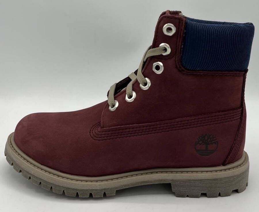 Timberland Premium 6 In Waterproof Boot Burgundy Nubuck Size