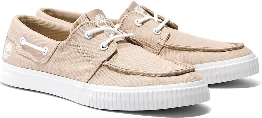 Timberland Classic Canvas Boat Casual Shoe Beige Loafers