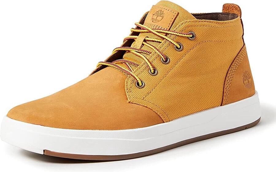 Timberland Davis Square Chukka Enkellaarsjes Bruin 43½ Geniet in je vrije tijd van de Davis Square van leer en eersteklas Chukka-stof. Cordura & Reg; ecomade stof. Vetersluiting voor een perfecte pasvorm. 5% mesh-voering gerecycled PET. Heren